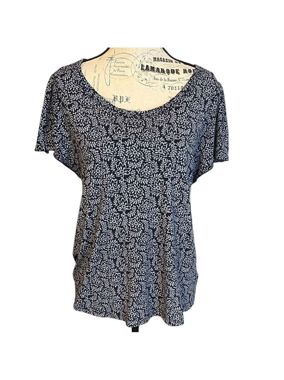 GAP Blue Print Top Flutter Sleeve Lightweight 100% Cotton Size M